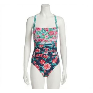 NEW JOHNNY WAS japer ruched one piece swimsuit in multi